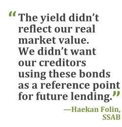 "The yield didn't reflect our real market value. We didn't want our creditors using these bonds as a reference point for future lending." --Haekan Folin, SSAB